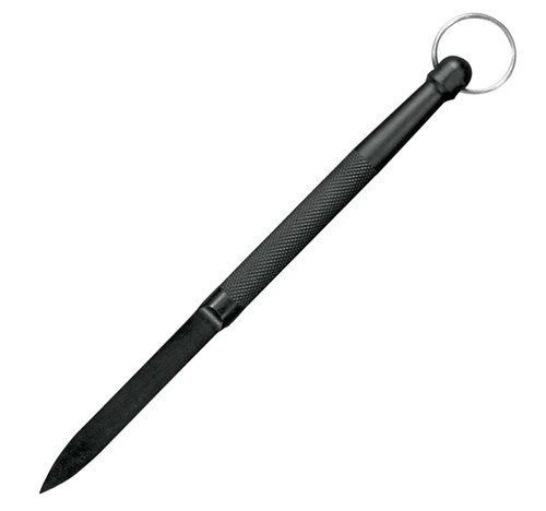 Cold Steel CS92DD Delta Dart 3.38" Fixed Plain Black Knurled Zy-Ex Handle with Lanyard Ring