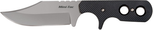 Cold Steel CS-49HCF Mini Tac Bowie 3.63" Fixed Blade Stone Washed 8Cr13MoV Steel Griv-Ex Handle with Sheath