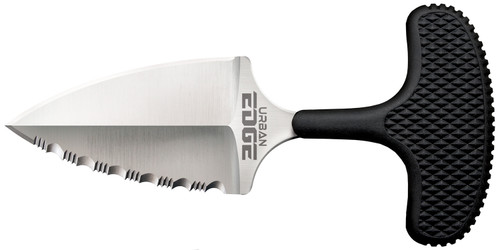 Cold Steel CS43XLS Urban Edge 2.50" Fixed Part Serrated Stone Washed AUS-8A SS Blade Black Kray-Ex Handle