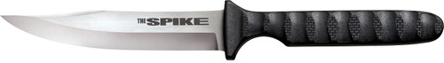 Cold Steel CS-53NBS Spike 4" Fixed Bowie Plain 4116 Stainless Steel Blade Black Scalloped Griv-Ex Handle w/ Sheath