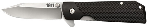 Cold Steel CS20NPJAAZ 1911 3" Folding Clip Point Plain 4034 Stainless Steel Blade Black Textured Griv-Ex Handle with Pocket Clip