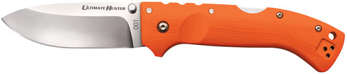 Cold Steel CS30URY Ultimate Hunter 3.5" Folding Drop Point Plain S35VN Blade Orange G10 Handle with Belt Clip