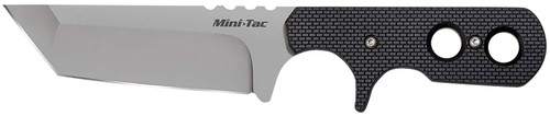 Cold Steel 49HTF Tac Mini 3.75" Fixed Tanto Plain AUS-8A Stainless Steel Blade, Black Griv-Ex Handle