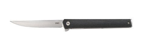 CRKT 7097 CEO Flipper Folding Knife 3.35" Satin AUS-8A SS Blade Black GRN Handle with Clip