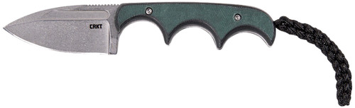 CRKT 2396 Minimalist 2.15" Fixed Spear Point Stonewashed 8Cr13MoV SS Blade Green Resin Infused Fiber Handle with Sheath