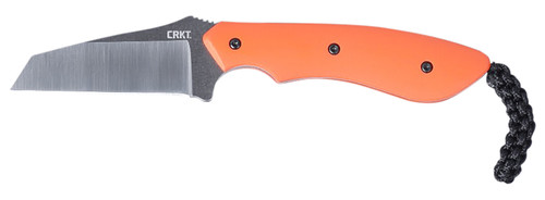 CRKT 2399 S.P.I.T. 2.29" Fixed Blade Satin Stonewashed 8Cr13MoV SS Inverse Tanto Blade Orange G10 Handle with Sheath