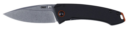 CRKT 2522 Tuna Compact 2.73" Folding Knife Stonewashed 8Cr13MoV SS Blade Black G10 and SS Handle with Pocket Clip