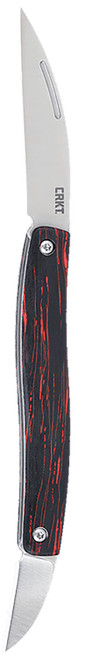 CRKT 4810 Forebear Two-Blade Folding Knife 1.06"/2.29" Wharncliffe Satin 12C27 Sandvik Blades, Black/Red G10 Handle