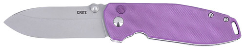 CRKT 2495P SQUID XM Folding Knife 2.95" Stonewashed 14C28N Steel Blade, Purple G10 Handle