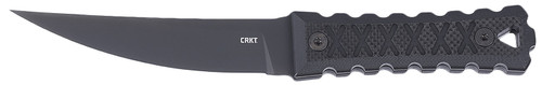 CRKT 2924 HZ4 Fixed Blade Knife 4.76" Tanto Black TiNi SK-5 Steel, Black Textured G10 Handle
