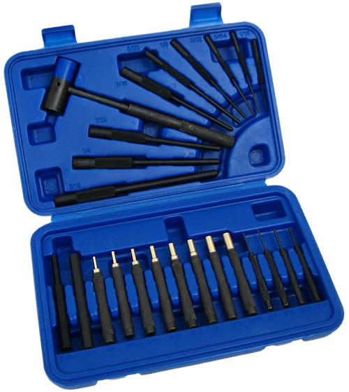 DAC GMPUNCH24 Universal Drive Pin & Roll Punch Set, 24 Pieces with Reversible Hammer
