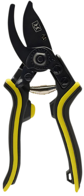Hawk HWKPRUNER Hand Pruner SK5 High Carbon Steel Blade Black Titanium Nitride Finish Black/Yellow Aluminum Frame