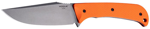 Hogue Extrak XL 3.90" Fixed Clip Point Knife, Stone Tumbled CPM M4 Tool Steel Blade, Blaze Orange G10 Handle with Kydex Sheath