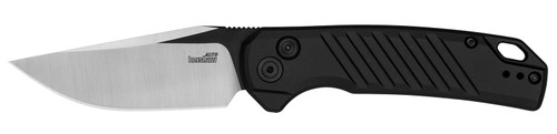 Kershaw 7305 Launch 23 Automatic 3.30" Folding Trailing Point Plain Black Cerakote/Satin CPM 154 SS Blade Black Aluminum Handle