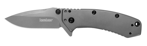 Kershaw 1555TI Cryo Folding Knife 2.75" Drop Point Gray TiN 8Cr13MoV Blade Gray PVD Steel Handle with Pocket Clip