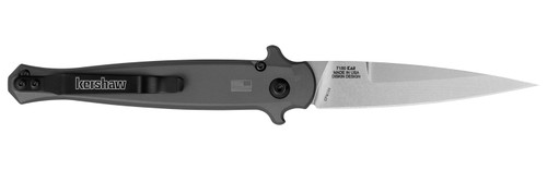 Kershaw 7150 Launch 8 Folding Auto Knife 3.50" Spear Point Stonewashed CPM 154 Blade Gray Aluminum/Carbon Fiber Handle