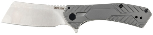 Kershaw 3445 Static Folding Knife 2.90" Cleaver Satin 8Cr13MoV SS Blade Gray PVD Stainless Steel Handle with Pocket Clip