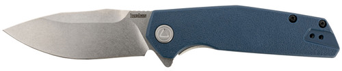Kershaw 2036 Lucid 3.20" Folding Clip Point Stonewashed 8Cr13MoV Blade, Blue/Stonewashed Glass Filled Nylon & SS Handle with Pocket Clip