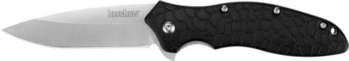Kershaw 1830 Oso Sweet 3" Flipper Folding Drop Point Plain Satin 8Cr13MoV SS Blade Black GFN Handle with Pocket Clip