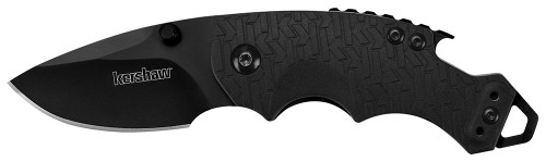 Kershaw 8700BLK Shuffle 2.40" Folding Multi-Function Plain Black Oxide 8Cr14MoV SS Blade Black K-Texture GFN Handle with Pocket Clip
