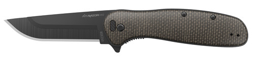 Outdoor Edge Razor VX2 VX230DC 3" Folding Plain 420J2 SS Blade Knife, Brown/Burlap Handle
