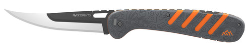 Outdoor Edge Razor HTX 5" Folding Plain Edge 420J2 SS Blade, Gray/Orange Handle