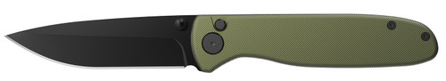 Outdoor Edge Dirk 3.25" Folding Drop Point Plain Black Oxide 8Cr13MoV SS Blade, Green Anodized