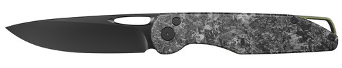 Outdoor Edge Kaytan 3.30" Drop Point Plain Black Oxide 8Cr13MoV SS Blade, Carbon Fiber Handle