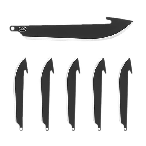 Outdoor Edge RazorPro 3.50" Drop Point Plain 420J2 SS Blade, 6-Blade Pack