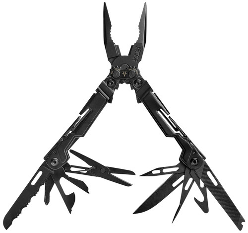 S.O.G SOG-PP1002-C PowerPint Black Hardcoat Anodized Stainless Steel Mini Multi-Tool 5.10" Long 18 Tools