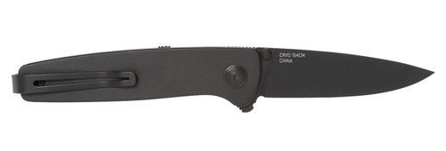 S.O.G Twitch III 3.10" Assisted Opening Folding Knife Drop Point Black TiNi 154CM Blade Black Aluminum Handle