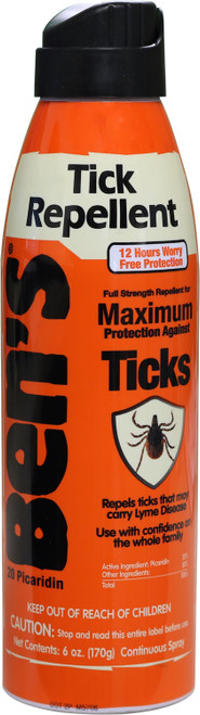 Ben's Tick Repellent Eco-Spray 6 oz Aerosol Odorless Up to 12 Hour Protection