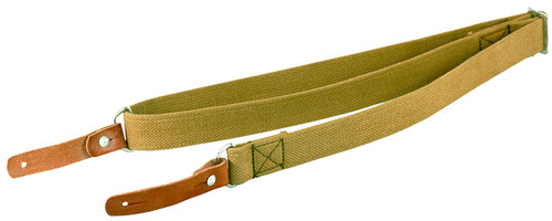 Aim Sports PJSSL AK/SKS Heavy Duty Olive Canvas Sling with Leather Trim 20"-42" OAL