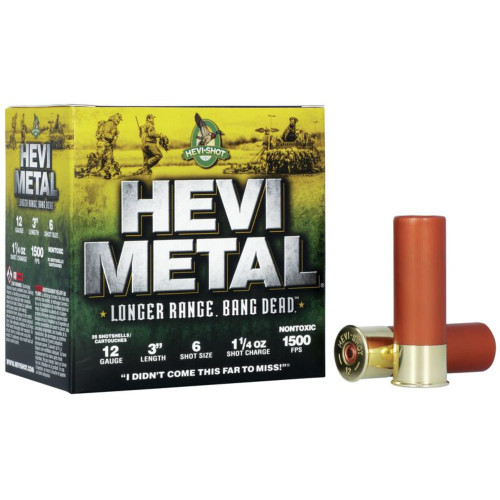 HEVI-Shot HS38006 HEVI-Metal Longer Range 12 Gauge 3" 1-1/4oz 6 Shot 1500 fps