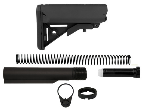 TacFire AR-15 Mil-Spec SOPMOD 6-Position Complete Stock Kit with Buffer Tube Black
