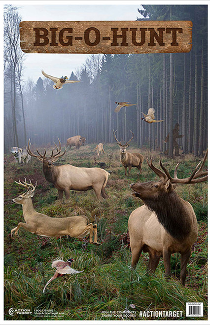 Action Target GSBIGHUNT100 Big Game Animal Paper Hanging Shooting Targets 23"x35" 100 Per Box