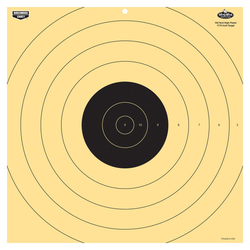 Birchwood Casey 35186 Dirty Bird 17.25" Bullseye Tagboard Target 100 yds Rifle Black/White 5 Pack