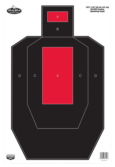 Birchwood Casey 35743 Dirty Bird IPSC Tagboard Hanging Target 16.5"x24" Black/Red 3 Per Pkg