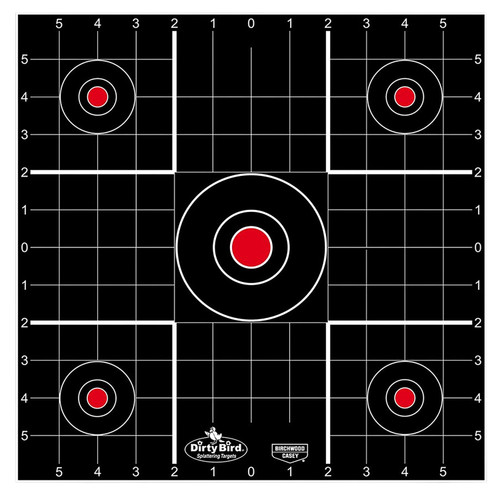 Birchwood Casey 35212 Dirty Bird Bullseye Tagboard Hanging Target 12" Black/Red 12 Pack