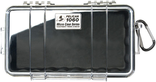 Pelican 1060025100 Micro Case Black/Clear Polycarbonate Crushproof Watertight 9.88in