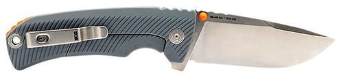 SOG Tellus FLK Folding Knife 3.65" Clip Point Stonewashed Cryo 440C SS Blade Wolf Gray GRN Handle