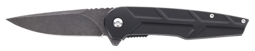 Schrade Reckon 3.25" Assisted Open Folding Drop Point Plain Dark Stonewash D2 Steel Blade Black Aluminum Handle
