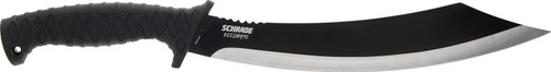 Schrade Decimate Parang 11.75" Fixed Plain Black Oxide 3Cr13 Steel Blade 6.75" Black Rubber Overmold Handle with Sheath