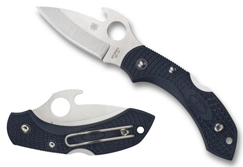 Spyderco Dragonfly 2 Folding Knife 2.28" VG-10 Plain Drop Point Blade Gray Bi-Directional Texture FRN Handle C28PGYW2