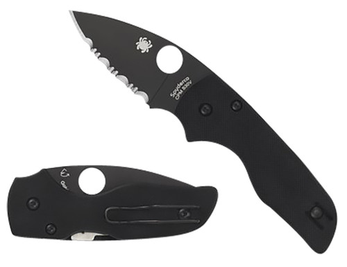 Spyderco Lil' Native 2.42" Folding Plain Black DLC CPM S30V Blade Black Textured G10 Handle C230GPBBK