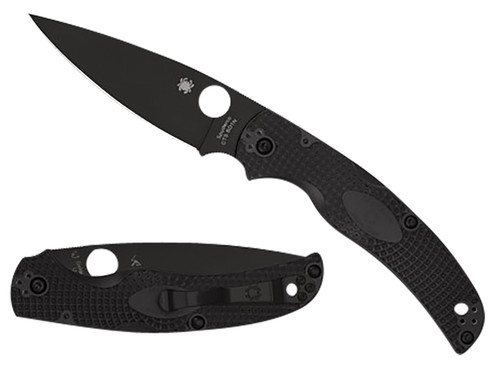 Spyderco C244PBBK Native Chief Lightweight 4.02" Folding Plain Black DLC CTS BD1N SS Blade/Black Textured FRN Handle Includes Pocket Clip