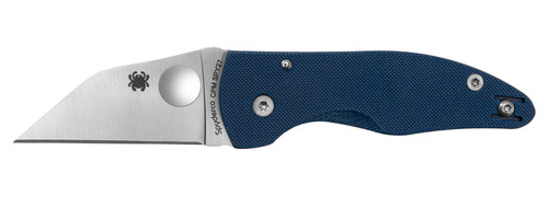 Spyderco C264GPCBL MicroJimbo Folding Knife 2.45" Wharncliffe Plain Satin CPM SPY27 Blade, Cobalt Blue G10 Handle
