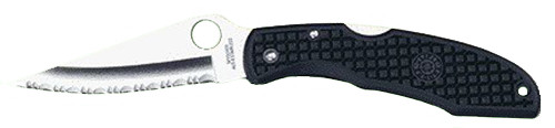Spyderco Endura Folding Knife 3.75" Clip Point Serrated VG-10 SS Blade, Black Textured FRN Handle with Pocket Clip