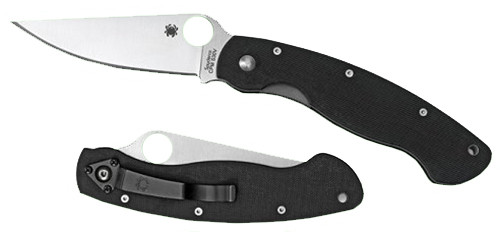 Spyderco C36GPE Military Folding Knife 4" Modified Clip Point Plain CPM S30V Stainless Blade, Black G10 Handle