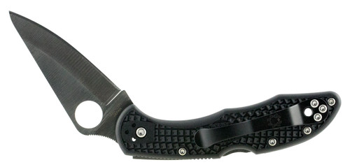 Spyderco C11PBK Delica 4 Folding Knife 2.88" Drop Point Plain VG-10 SS Blade, Black Textured FRN Handle